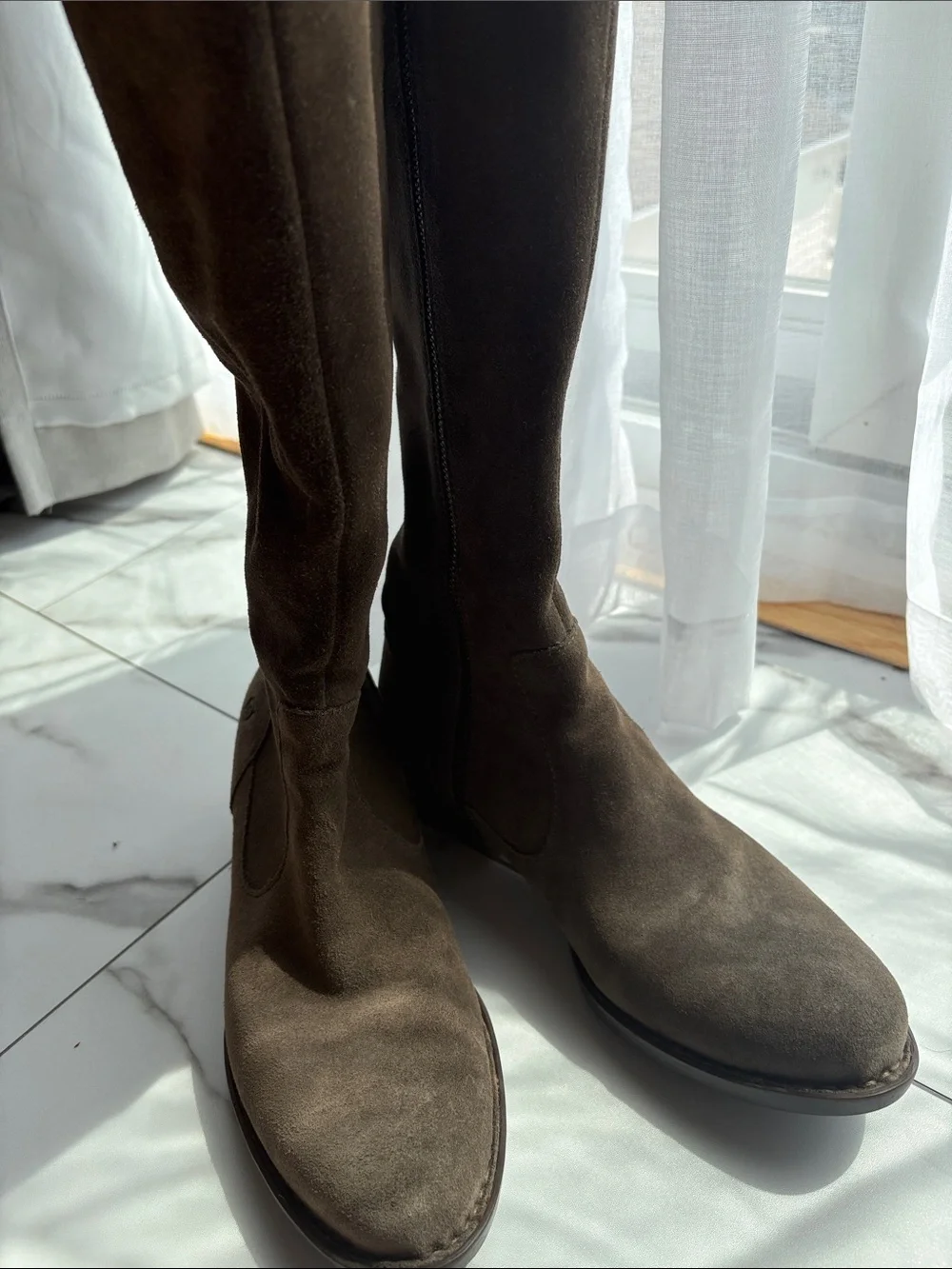 Born Over-the-Knee Suede Boots in Dark Brown